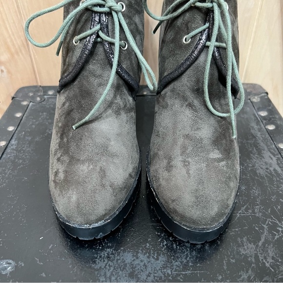 Anthropologie Vanessa Wu wedge booties Boots Size 10 Gray EU 41 - Picture 11 of 16